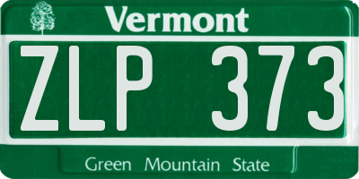 VT license plate ZLP373