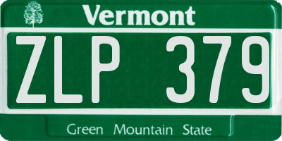 VT license plate ZLP379