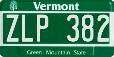 VT license plate ZLP382