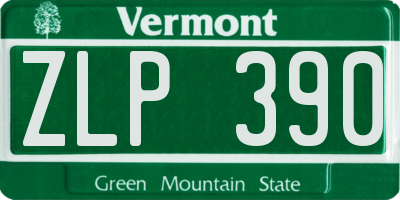 VT license plate ZLP390