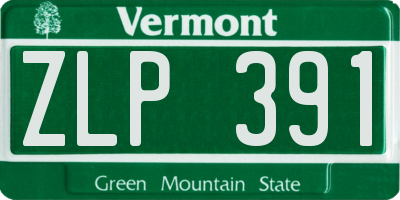 VT license plate ZLP391