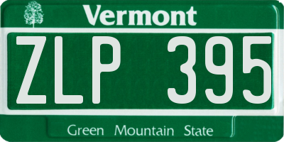 VT license plate ZLP395