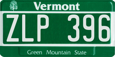 VT license plate ZLP396