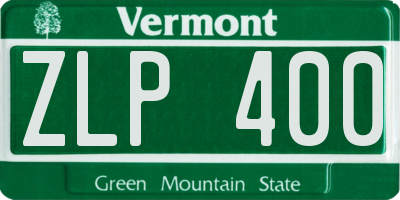 VT license plate ZLP400