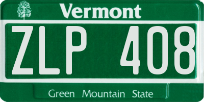 VT license plate ZLP408