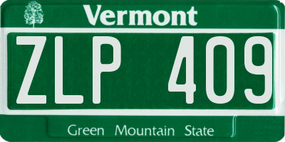 VT license plate ZLP409