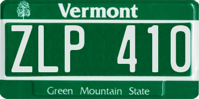 VT license plate ZLP410