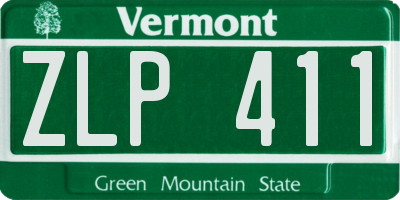 VT license plate ZLP411