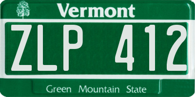 VT license plate ZLP412