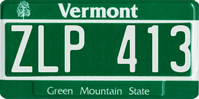 VT license plate ZLP413