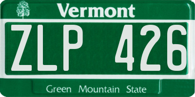 VT license plate ZLP426