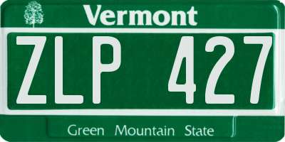 VT license plate ZLP427