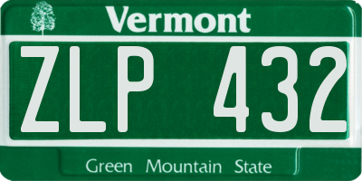 VT license plate ZLP432
