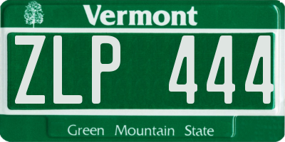 VT license plate ZLP444