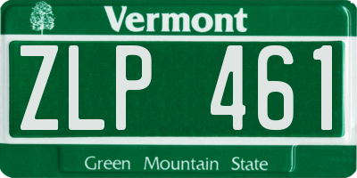 VT license plate ZLP461