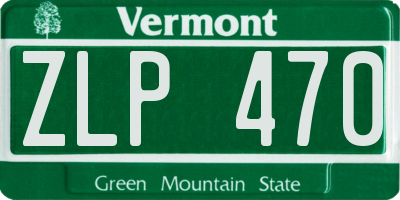 VT license plate ZLP470