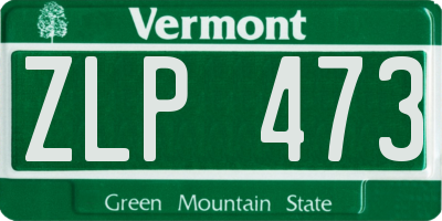 VT license plate ZLP473