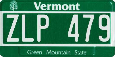 VT license plate ZLP479