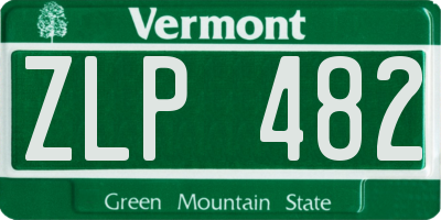 VT license plate ZLP482