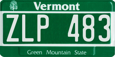 VT license plate ZLP483