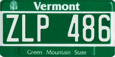 VT license plate ZLP486
