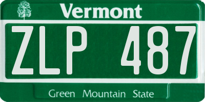 VT license plate ZLP487
