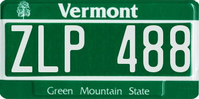 VT license plate ZLP488