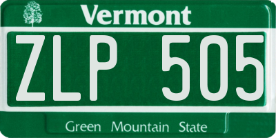 VT license plate ZLP505