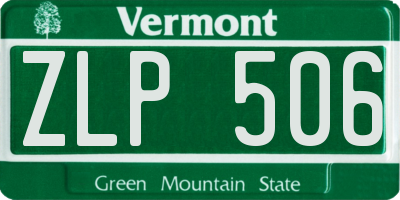VT license plate ZLP506