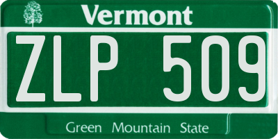VT license plate ZLP509