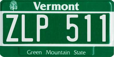 VT license plate ZLP511