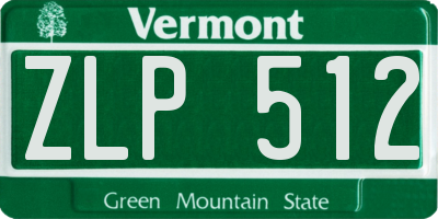 VT license plate ZLP512