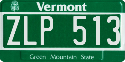 VT license plate ZLP513