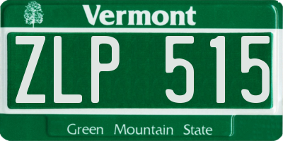 VT license plate ZLP515