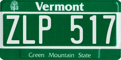 VT license plate ZLP517
