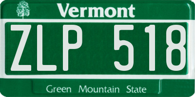 VT license plate ZLP518