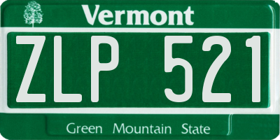 VT license plate ZLP521