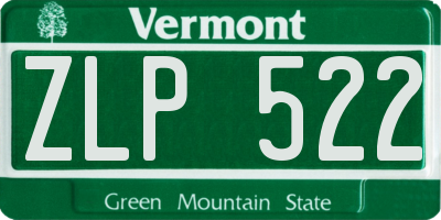 VT license plate ZLP522
