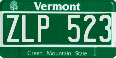 VT license plate ZLP523