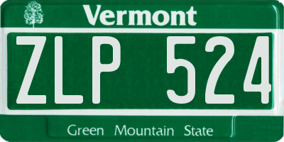 VT license plate ZLP524