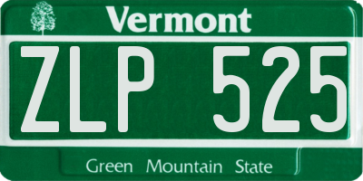 VT license plate ZLP525