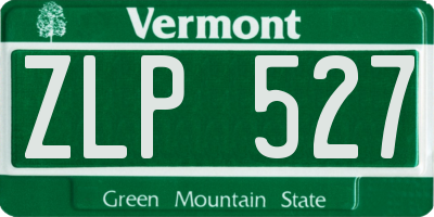 VT license plate ZLP527
