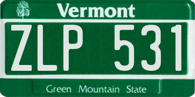 VT license plate ZLP531