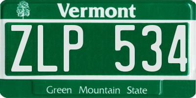 VT license plate ZLP534