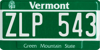 VT license plate ZLP543