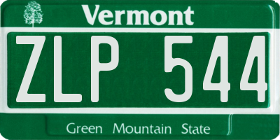 VT license plate ZLP544