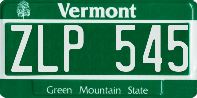 VT license plate ZLP545