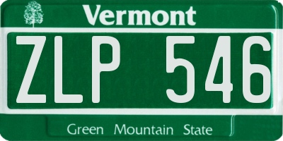 VT license plate ZLP546