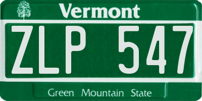 VT license plate ZLP547