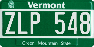 VT license plate ZLP548